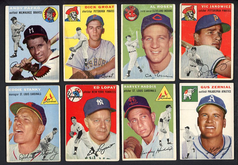 1954 Topps Set Lot 136 Diff VG-EX Groat Lopat Haddix 566428