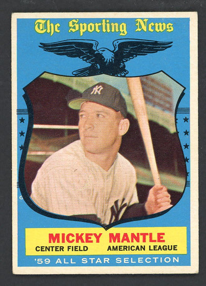 1959 Topps Baseball #564 Mickey Mantle A.S. Yankees EX 566469