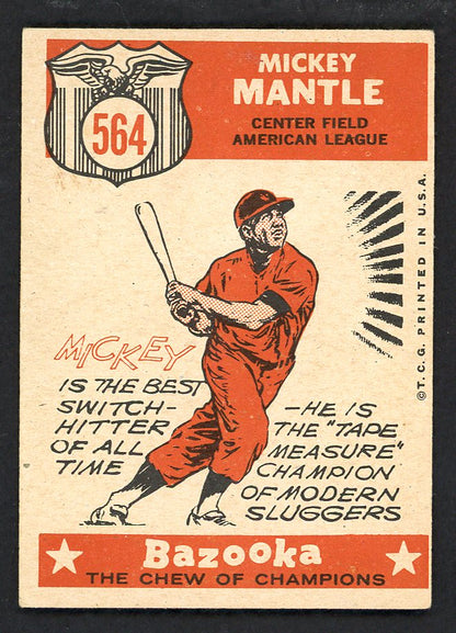 1959 Topps Baseball #564 Mickey Mantle A.S. Yankees EX 566469