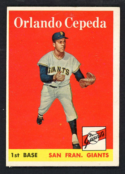 1958 Topps Baseball #343 Orlando Cepeda Giants EX-MT 566478