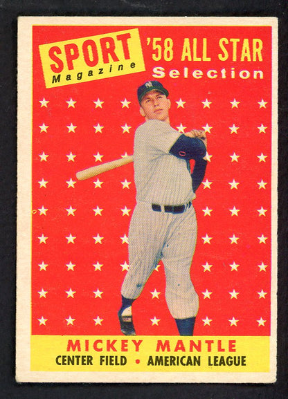 1958 Topps Baseball #487 Mickey Mantle A.S. Yankees EX 566479