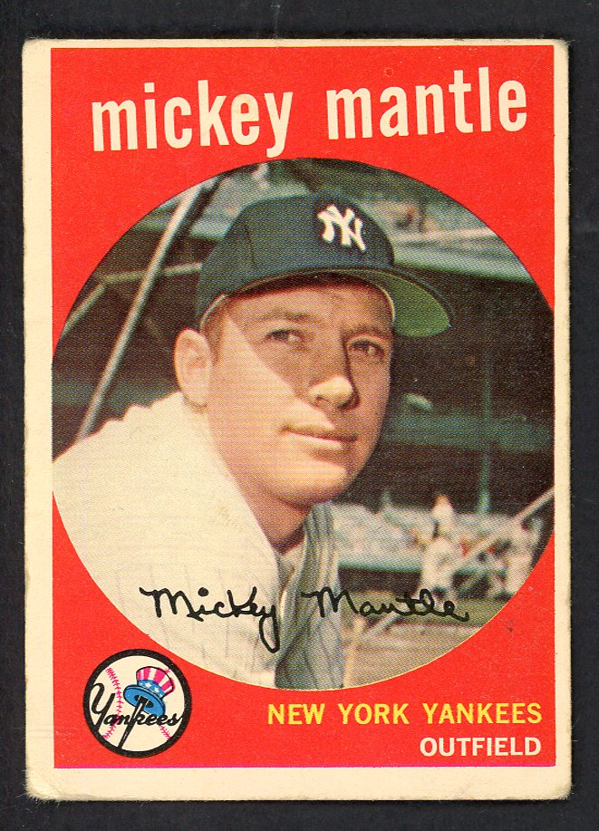 1959 Topps Baseball #10 Mickey Mantle Yankees VG 566492