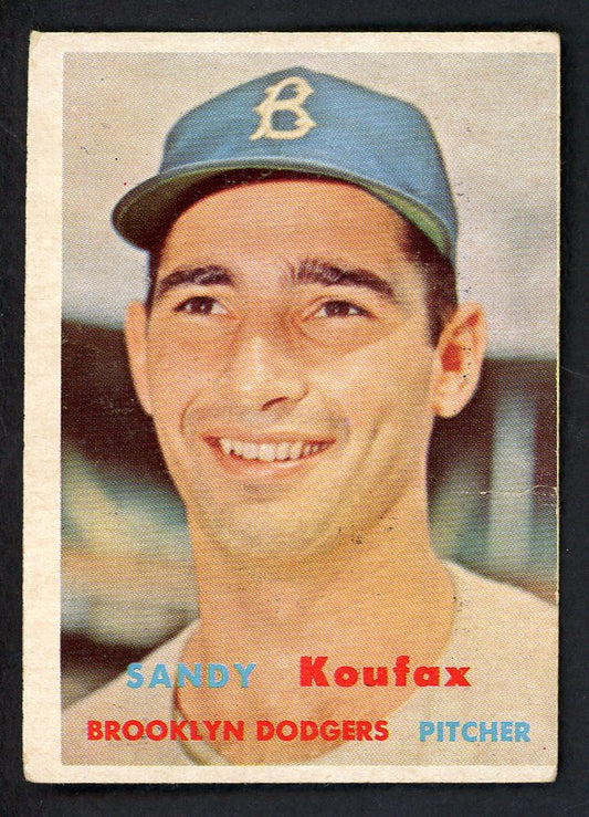 1957 Topps Baseball #302 Sandy Koufax Dodgers VG-EX 566501