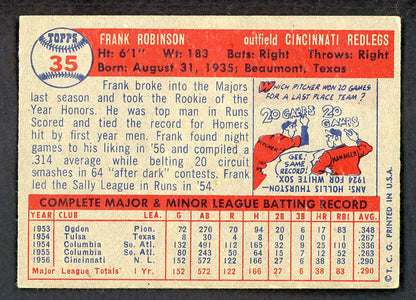 1957 Topps Baseball #35 Frank Robinson Reds EX 566507
