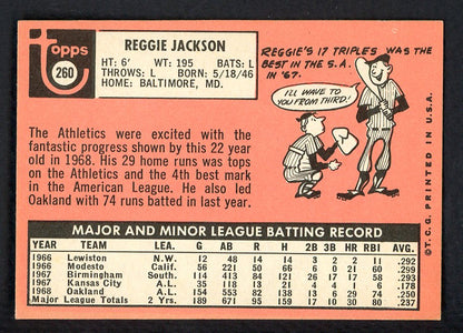 1969 Topps Baseball #260 Reggie Jackson A's EX-MT 566512