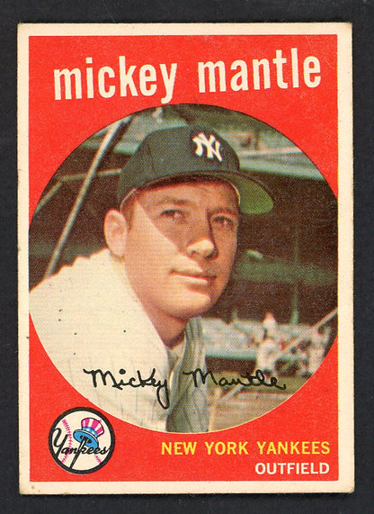 1959 Topps Baseball #10 Mickey Mantle Yankees VG-EX 566514