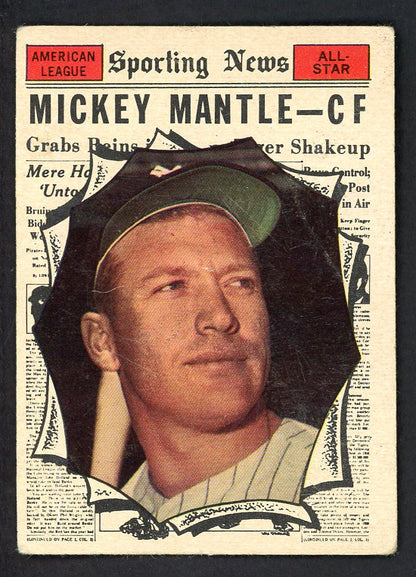 1961 Topps Baseball #578 Mickey Mantle A.S. Yankees VG-EX 566516