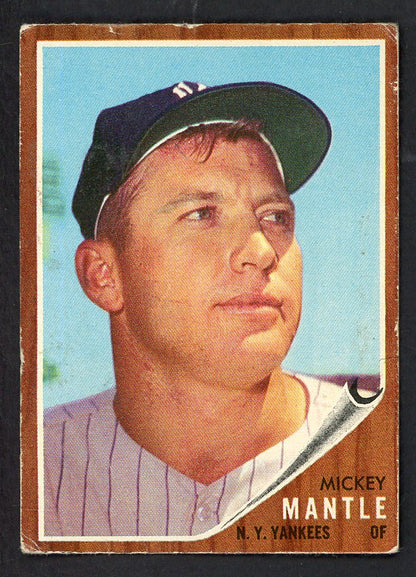 1962 Topps Baseball #200 Mickey Mantle Yankees Good 566528