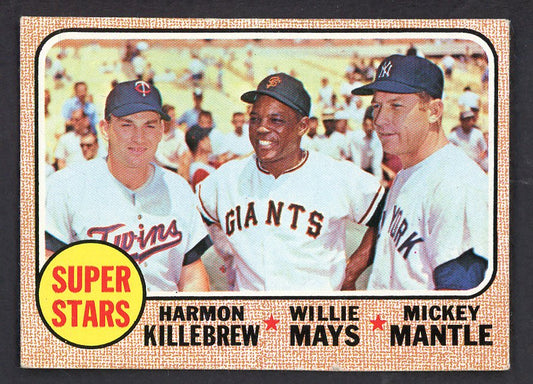 1968 Topps Baseball #490 Mickey Mantle Willie Mays EX+ 566540