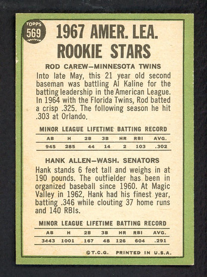 1967 Topps Baseball #569 Rod Carew Twins EX-MT 566542