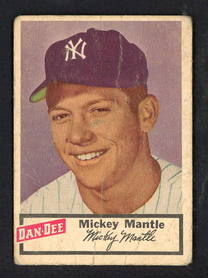 1954 Dan Dee Mickey Mantle Yankees Good creases 566548