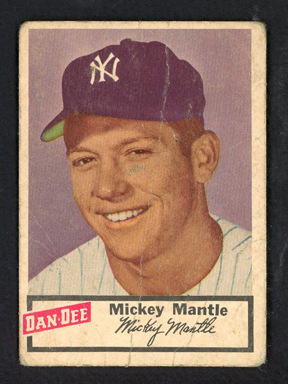 1954 Dan Dee Mickey Mantle Yankees Good creases 566548