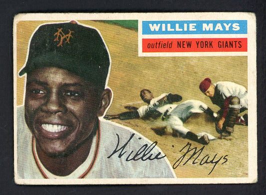1956 Topps Baseball #130 Willie Mays Giants VG Gray 566555