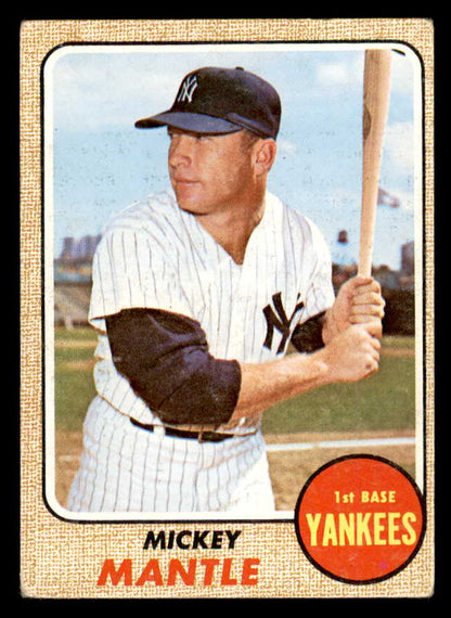 1968 Topps Baseball #280 Mickey Mantle Yankees VG 566567