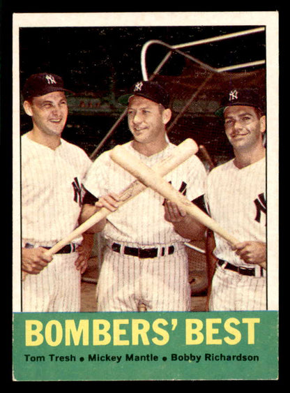 1963 Topps Baseball #173 Mickey Mantle Bobby Richardson EX+/EX-MT 566569
