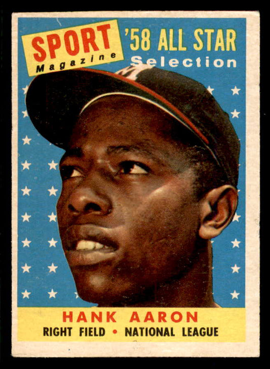 1958 Topps Baseball #488 Hank Aaron A.S. Braves EX 566579