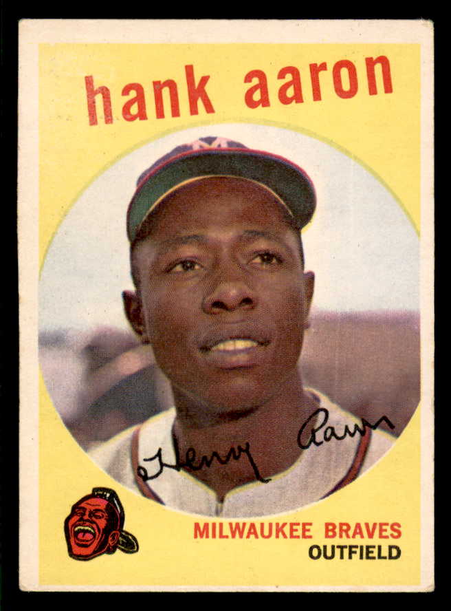 1959 Topps Baseball #380 Hank Aaron Braves VG-EX 566580