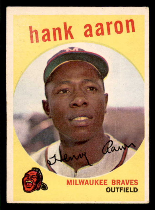 1959 Topps Baseball #380 Hank Aaron Braves VG-EX 566580