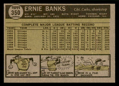 1961 Topps Baseball #350 Ernie Banks Cubs EX-MT 566583