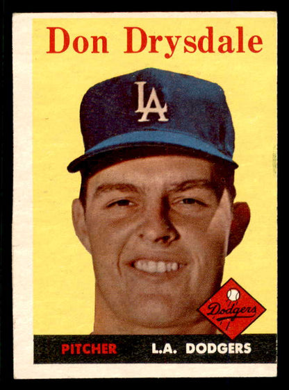 1958 Topps Baseball #25 Don Drysdale Dodgers VG-EX 566588
