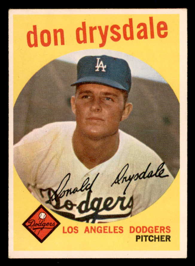 1959 Topps Baseball #387 Don Drysdale Dodgers EX 566589