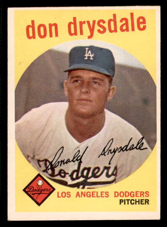 1959 Topps Baseball #387 Don Drysdale Dodgers EX+/EX-MT 566590