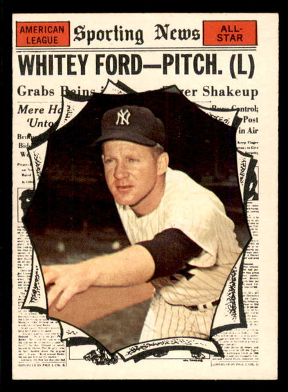 1961 Topps Baseball #586 Whitey Ford A.S. Yankees EX 566595
