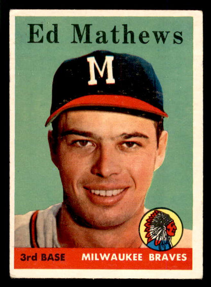 1958 Topps Baseball #440 Eddie Mathews Braves VG-EX 566619