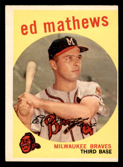 1959 Topps Baseball #450 Eddie Mathews Braves VG-EX 566620
