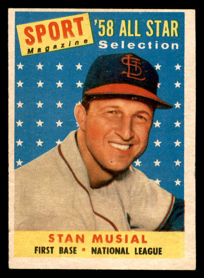 1958 Topps Baseball #476 Stan Musial A.S. Cardinals EX 566622