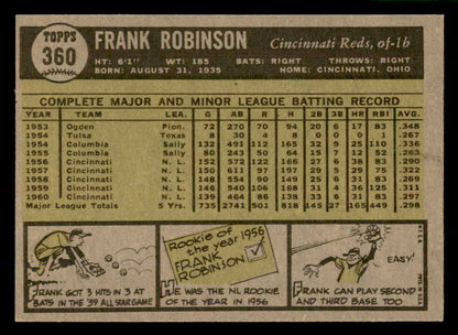 1961 Topps Baseball #360 Frank Robinson Reds NR-MT 566632