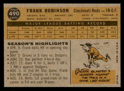 1960 Topps Baseball #490 Frank Robinson Reds NR-MT 566633