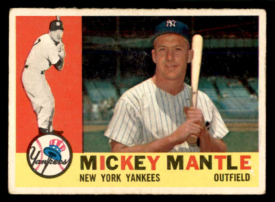 1960 Topps Baseball #350 Mickey Mantle Yankees Good 566654