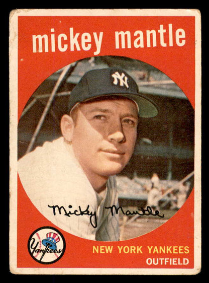 1959 Topps Baseball #10 Mickey Mantle Yankees FR-GD 566656