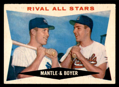 1960 Topps Baseball #160 Mickey Mantle Ken Boyer VG-EX 566665