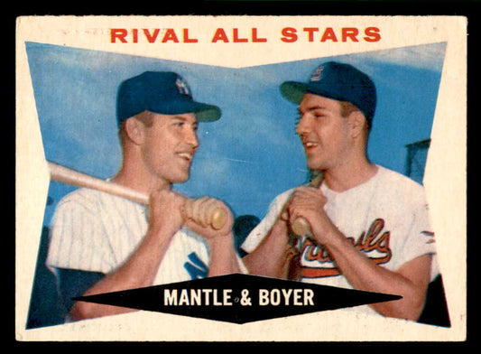 1960 Topps Baseball #160 Mickey Mantle Ken Boyer VG-EX 566665