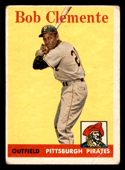 1958 Topps Baseball #52 Roberto Clemente Pirates VG 566670
