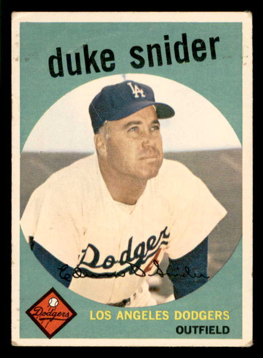 1959 Topps Baseball #020 Duke Snider Dodgers VG 566672