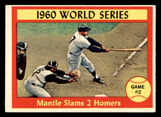 1961 Topps Baseball #307 World Series Game 2 Mickey Mantle EX 566676
