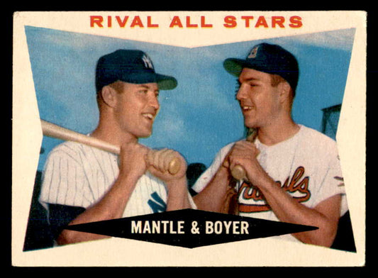 1960 Topps Baseball #160 Mickey Mantle Ken Boyer VG-EX 566678
