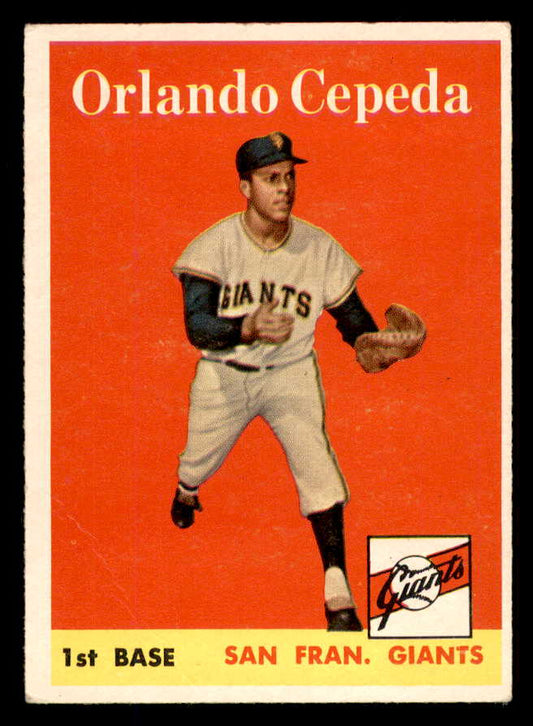 1958 Topps Baseball #343 Orlando Cepeda Giants VG 566691