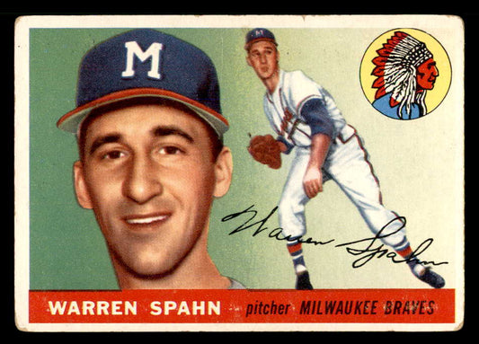 1955 Topps Baseball #031 Warren Spahn Braves VG 566695