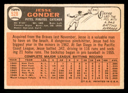 1966 Topps Baseball #528 Jesse Gonder Pirates VG-EX 566711