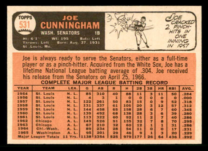 1966 Topps Baseball #531 Joe Cunningham Senators EX-MT 566719