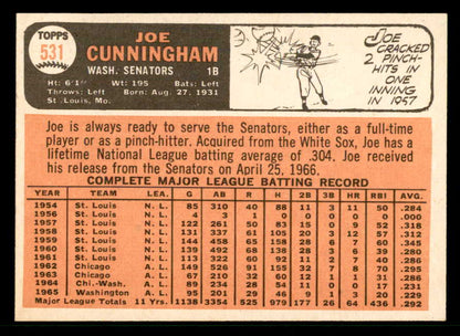 1966 Topps Baseball #531 Joe Cunningham Senators NR-MT 566720