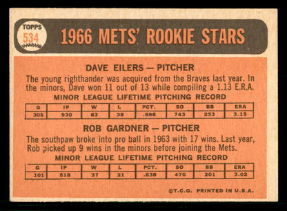 1966 Topps Baseball #534 Rob Gardner Mets EX-MT 566731