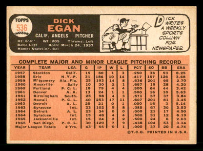 1966 Topps Baseball #536 Dick Egan Angels EX-MT 566739