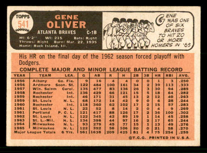 1966 Topps Baseball #541 Gene Oliver Braves EX+/EX-MT 566754