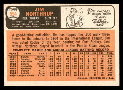 1966 Topps Baseball #554 Jim Northrup Tigers VG-EX 566795