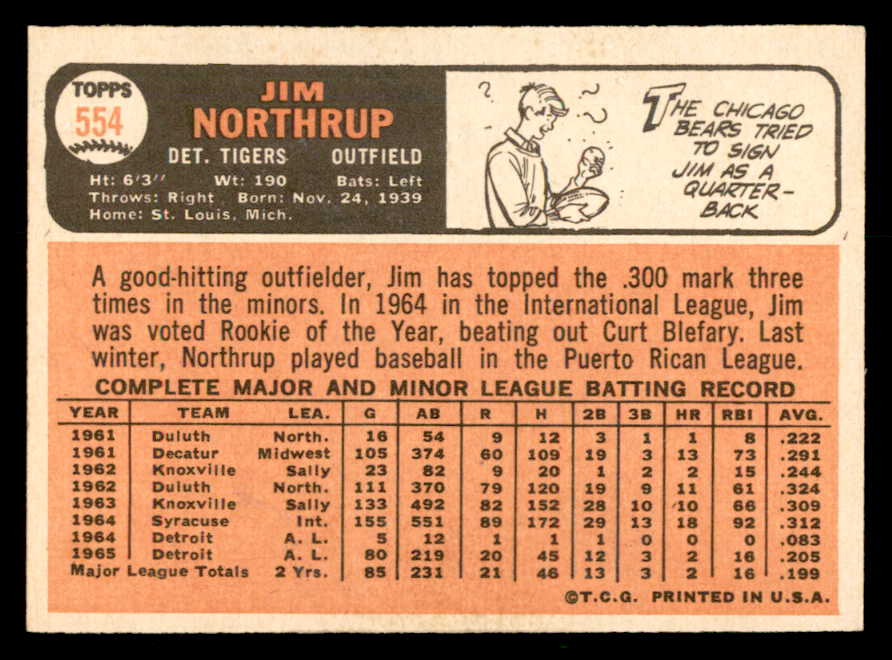 1966 Topps Baseball #554 Jim Northrup Tigers EX-MT 566797